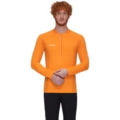 Mammut Aenergy Half Zip Shirt Met Lange Mouwen Heren - Tangerine-dark Tangerine