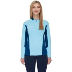 Mammut Aenergy Half Zip Shirt Met Lange Mouwen Dames - Cool Blue-deep Ice