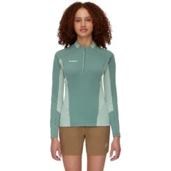 Mammut Aenergy Half Zip Shirt Met Lange Mouwen Dames - Dark Jade-jade