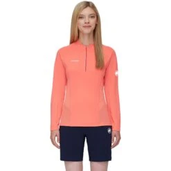 Mammut Aenergy Half Zip Shirt Met Lange Mouwen Dames - Salmon-terracotta